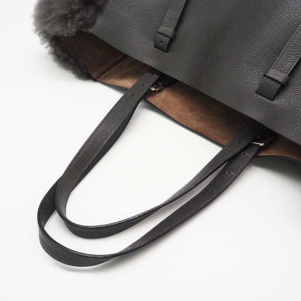 Valextra Fur Leather Large Tote Bag - Bag, Gray Leather, Polyester, Women's - Picture 8 of 15